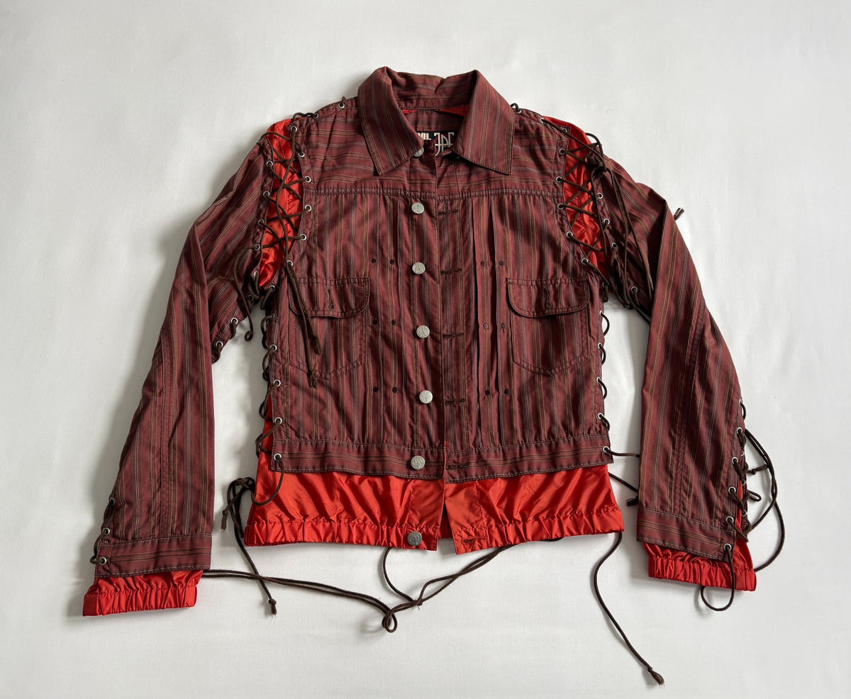 Jean Paul Gaultier lace-up jacket deconstructed drawstring coat