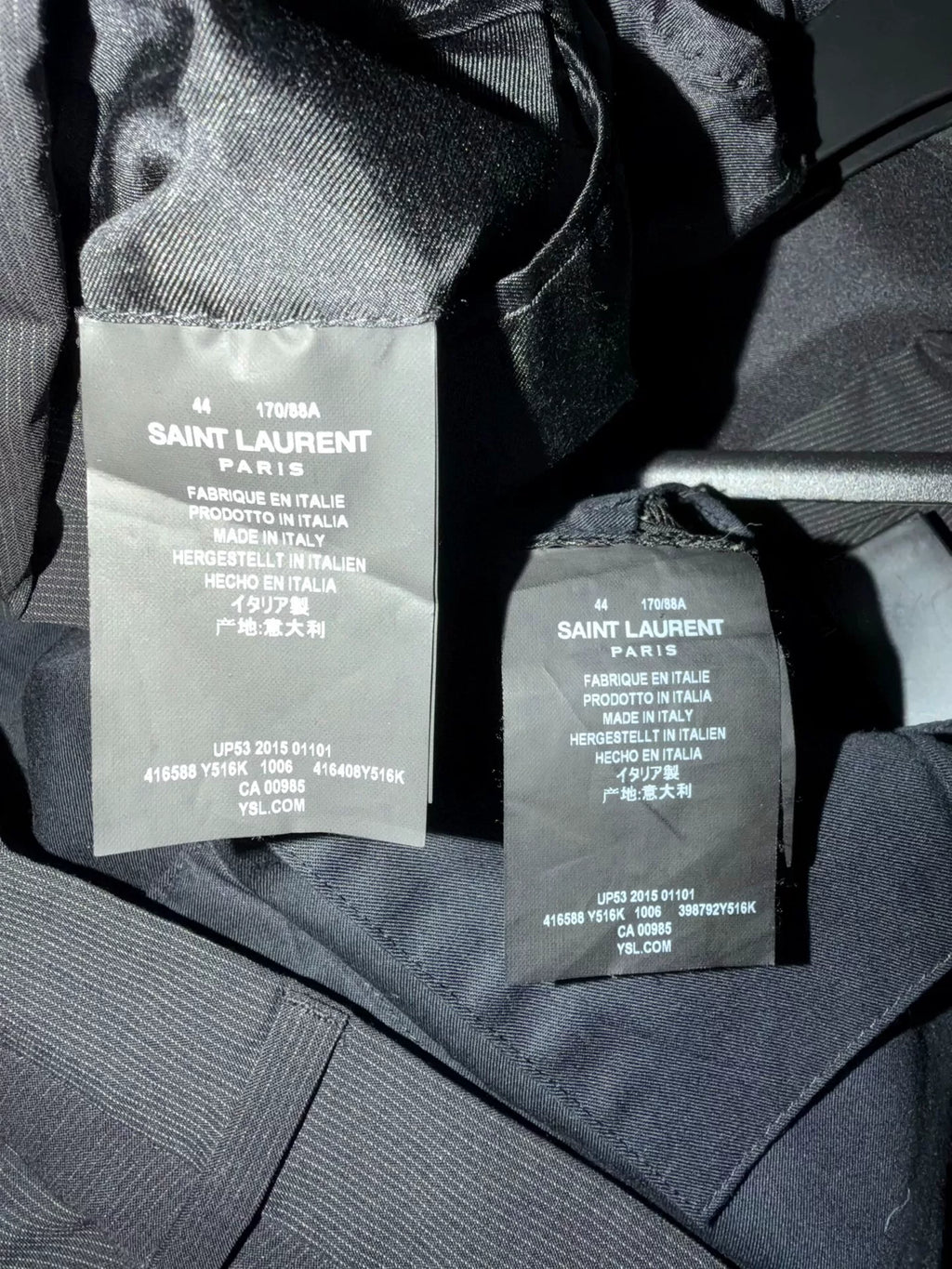 Saint Laurent Pinstripe Wool Blazer by Hedi Slimane