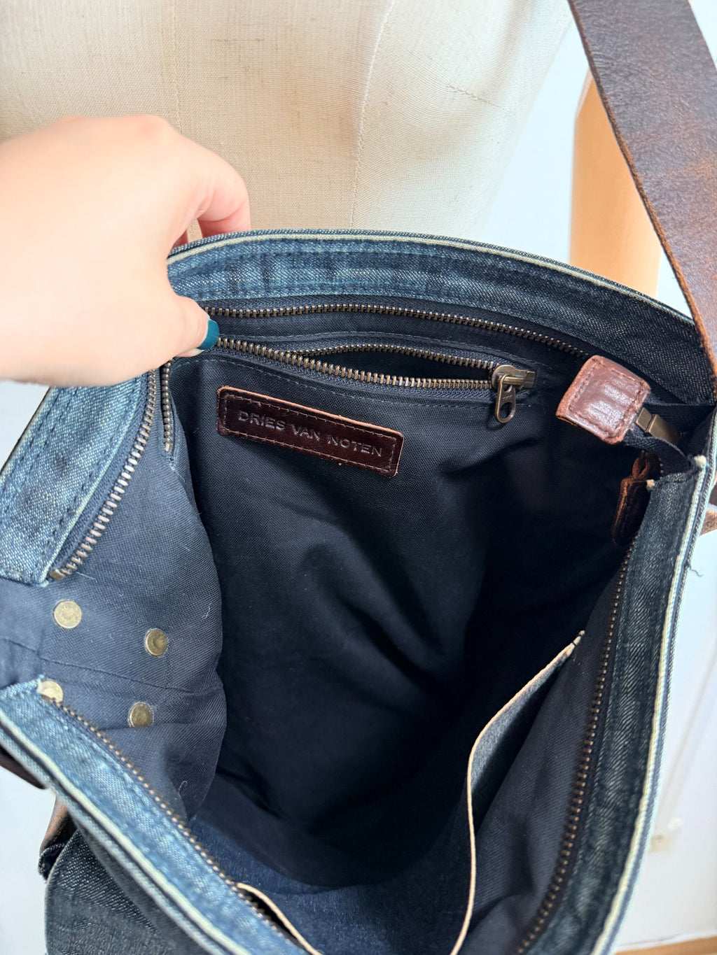 Dries Van Noten Denim Shoulder Bag Crossbody Bag