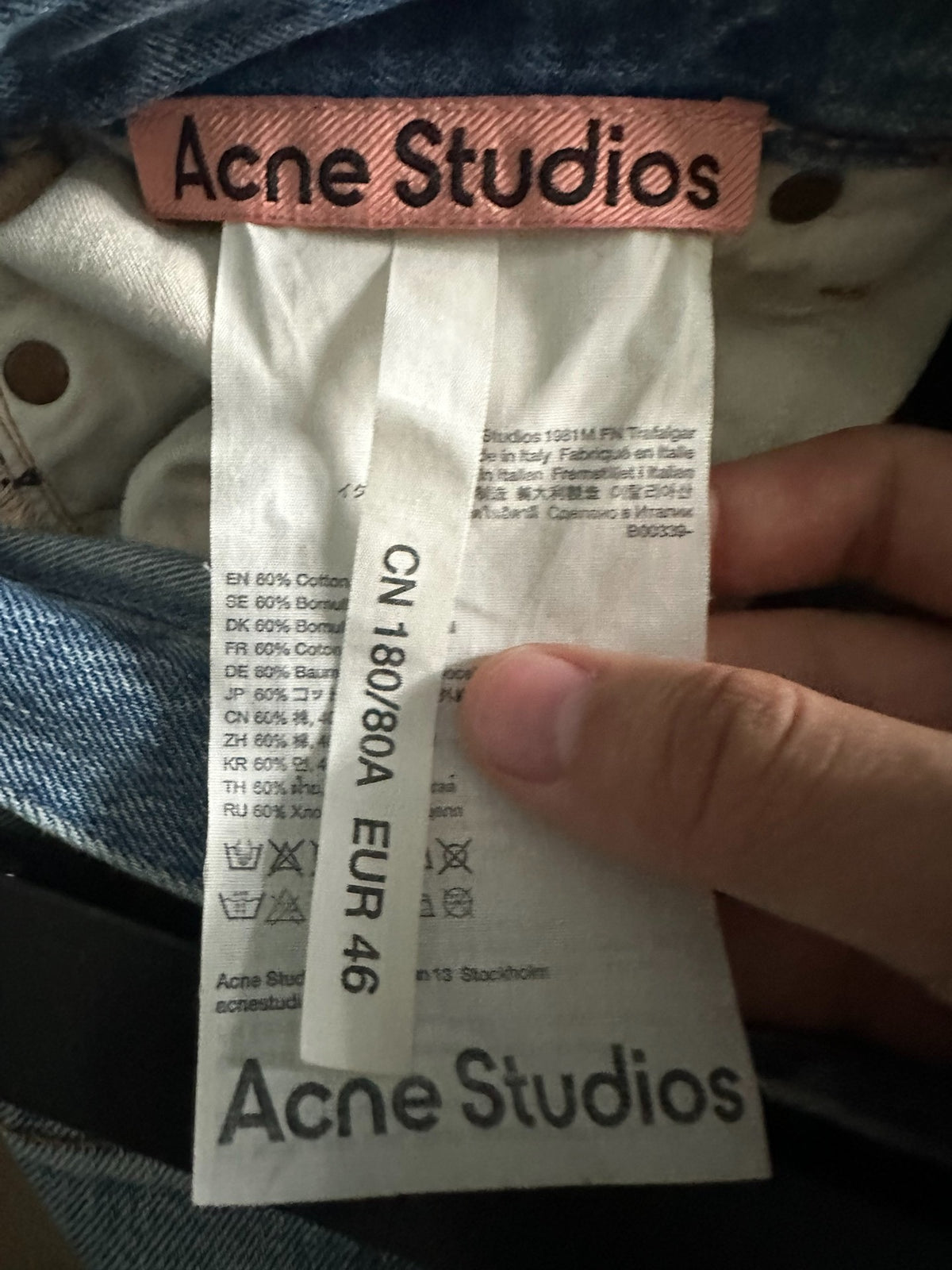 Acne Studios 2023M Blue Splatter Jeans