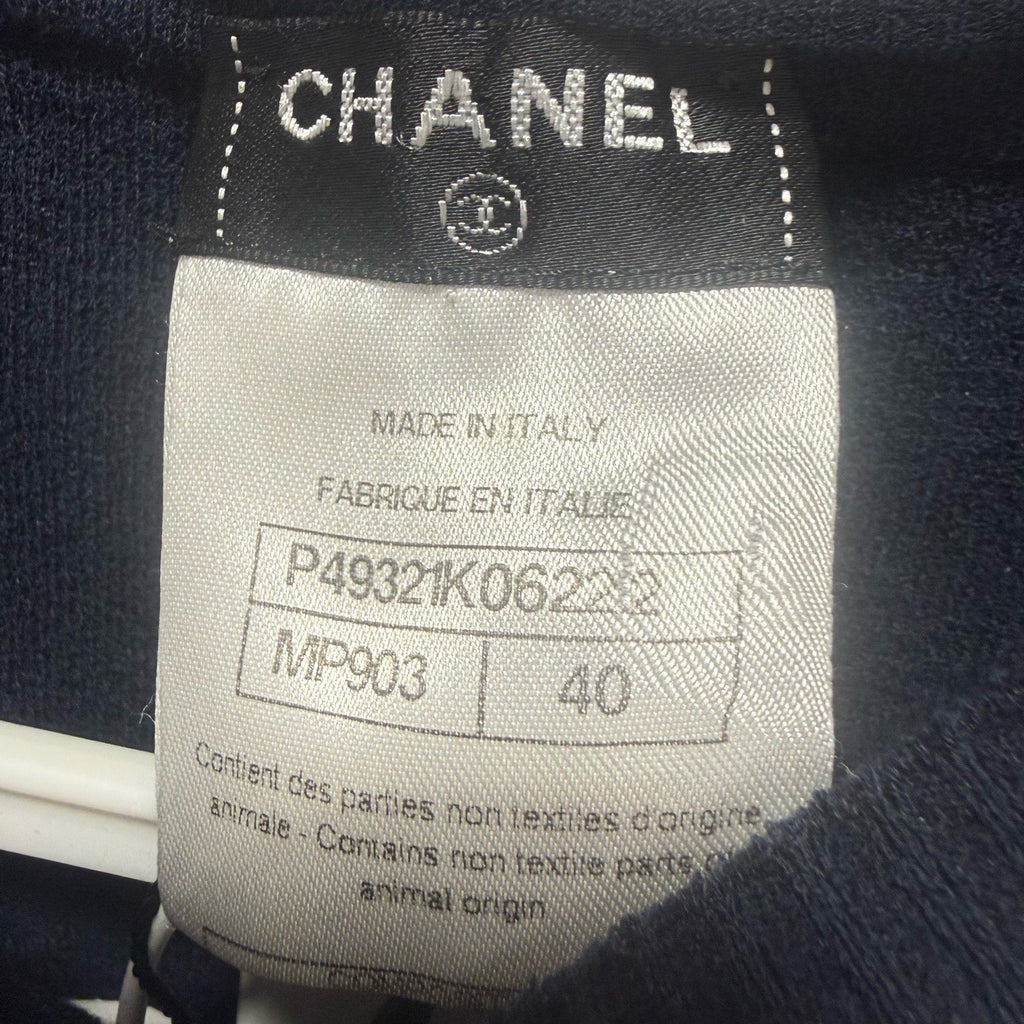 Chanel Butterfly All-Over Print Knit Short Sleeve Top
