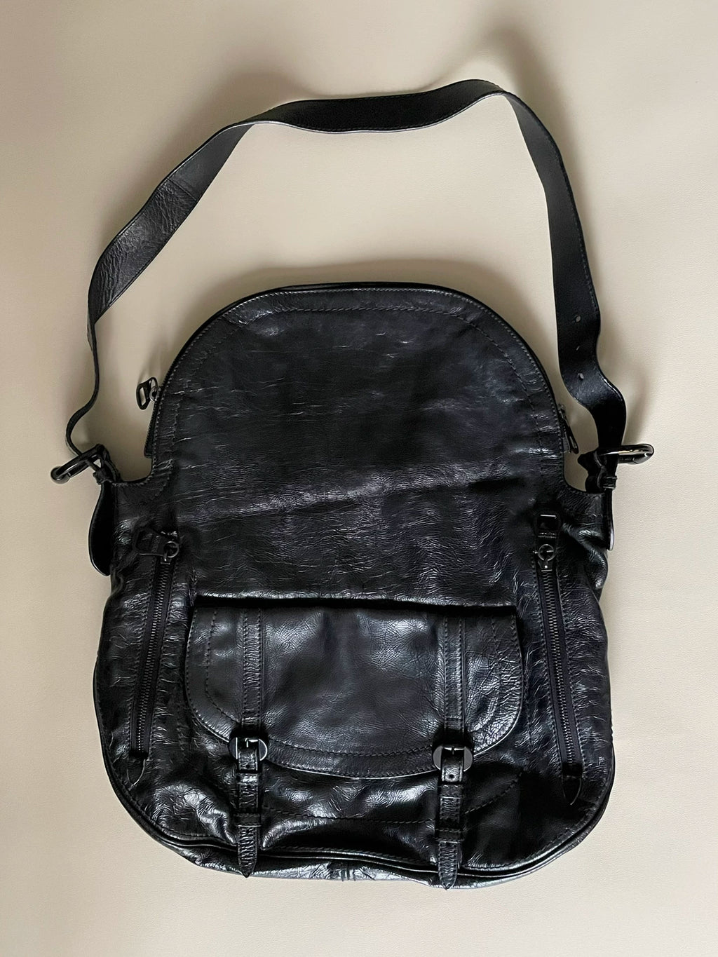 Alexander McQueen Mainline Oiled Wax Leather Saddle Bag