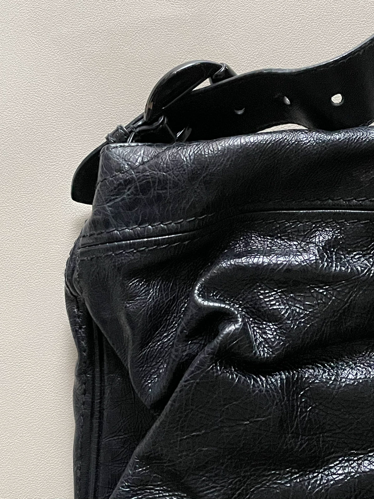 Alexander McQueen Mainline Oiled Wax Leather Saddle Bag