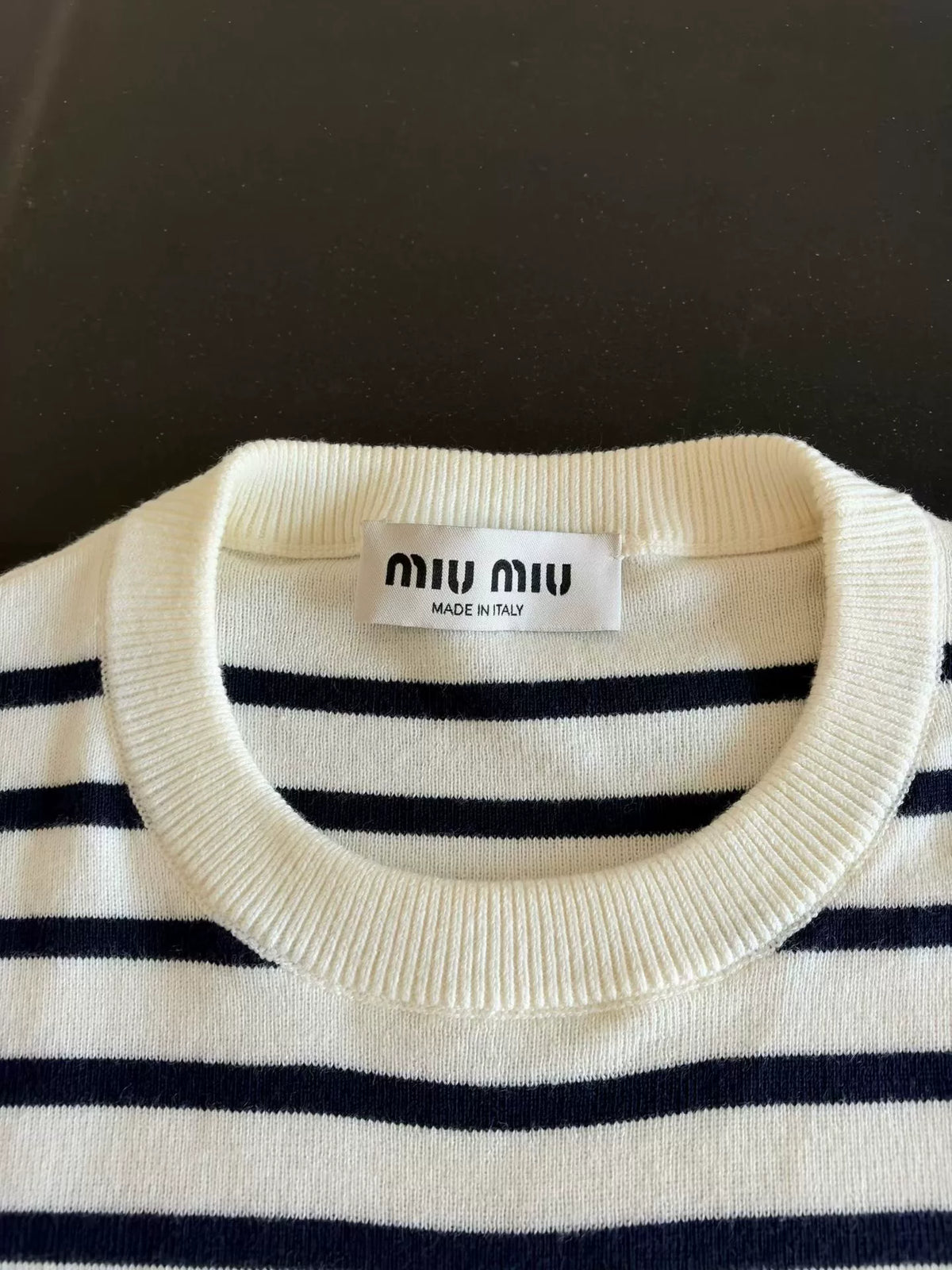 Miu Miu Striped Knit Top