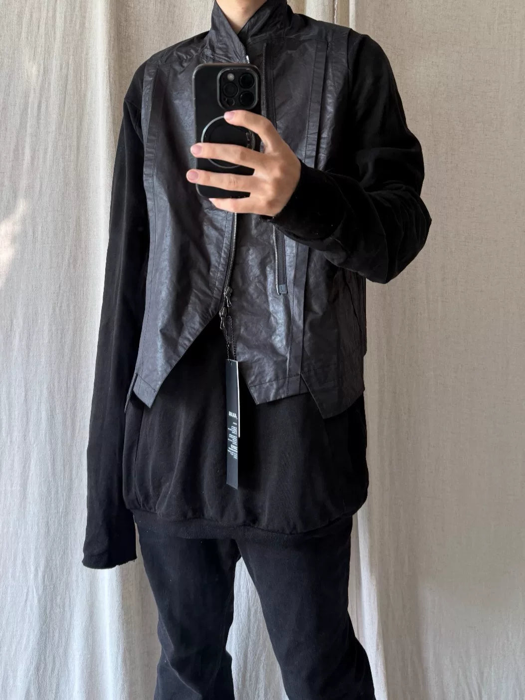 Julius SS23 Coated Deconstructed Stand-Collar Vest