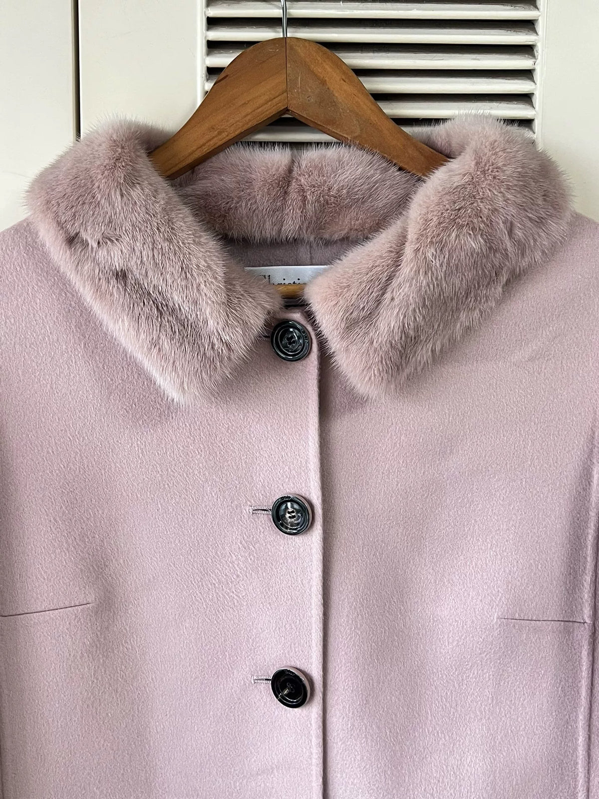 Dior Color-Block Fur-Collar Cashmere Coat