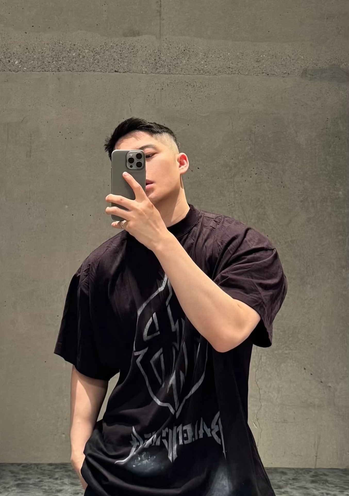 Balenciaga Distressed Print T-Shirt