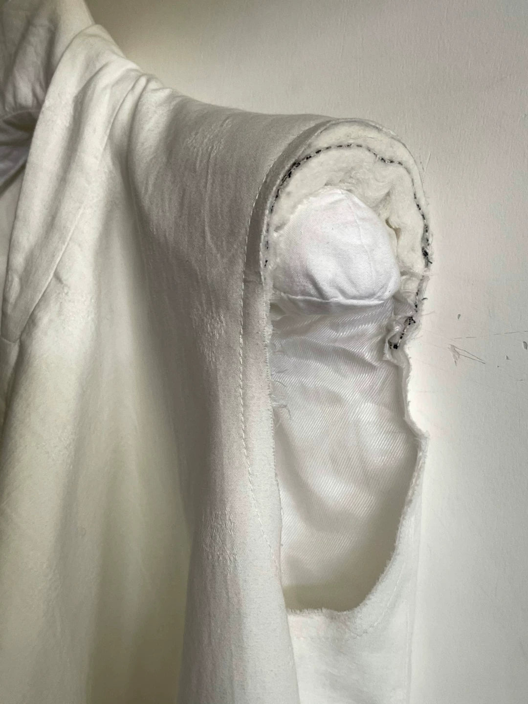 Ann Demeulemeester Deconstructed Shoulder Strap Cotton Wool Vest