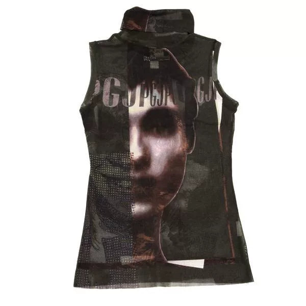 Jean Paul Gaultier Vintage Portrait Mesh Top