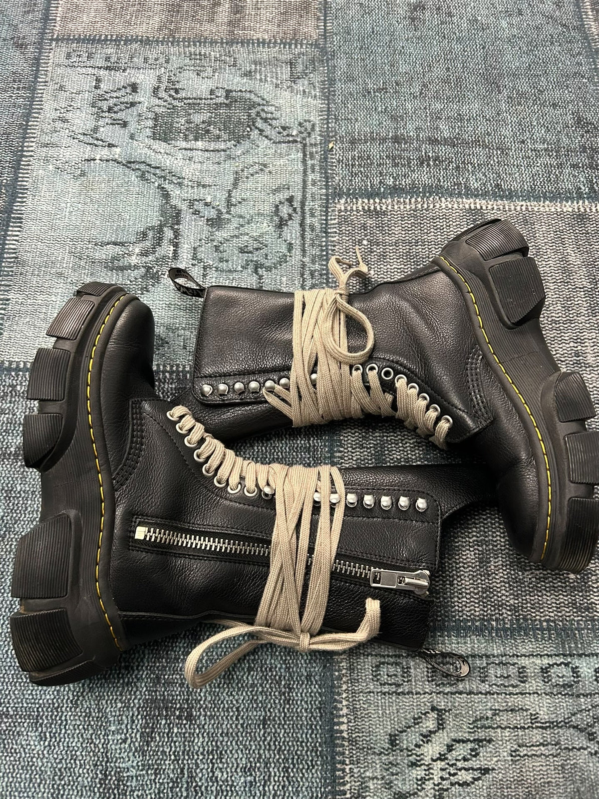 rick owens x Dr. Martens collaboration high-top Boots