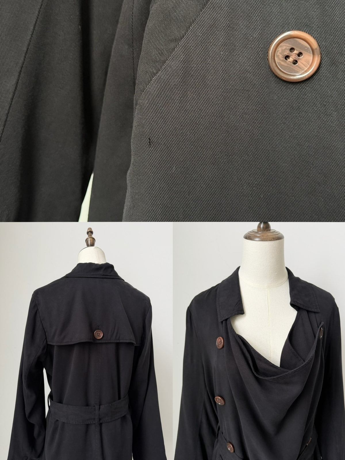 Issey Miyake 2005 main line draped collar trench coat