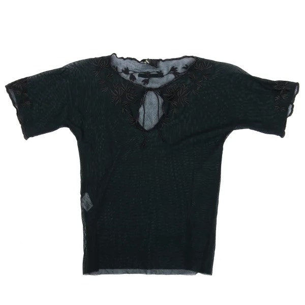 Jean Paul Gaultier Botanical Embroidered Mesh Top