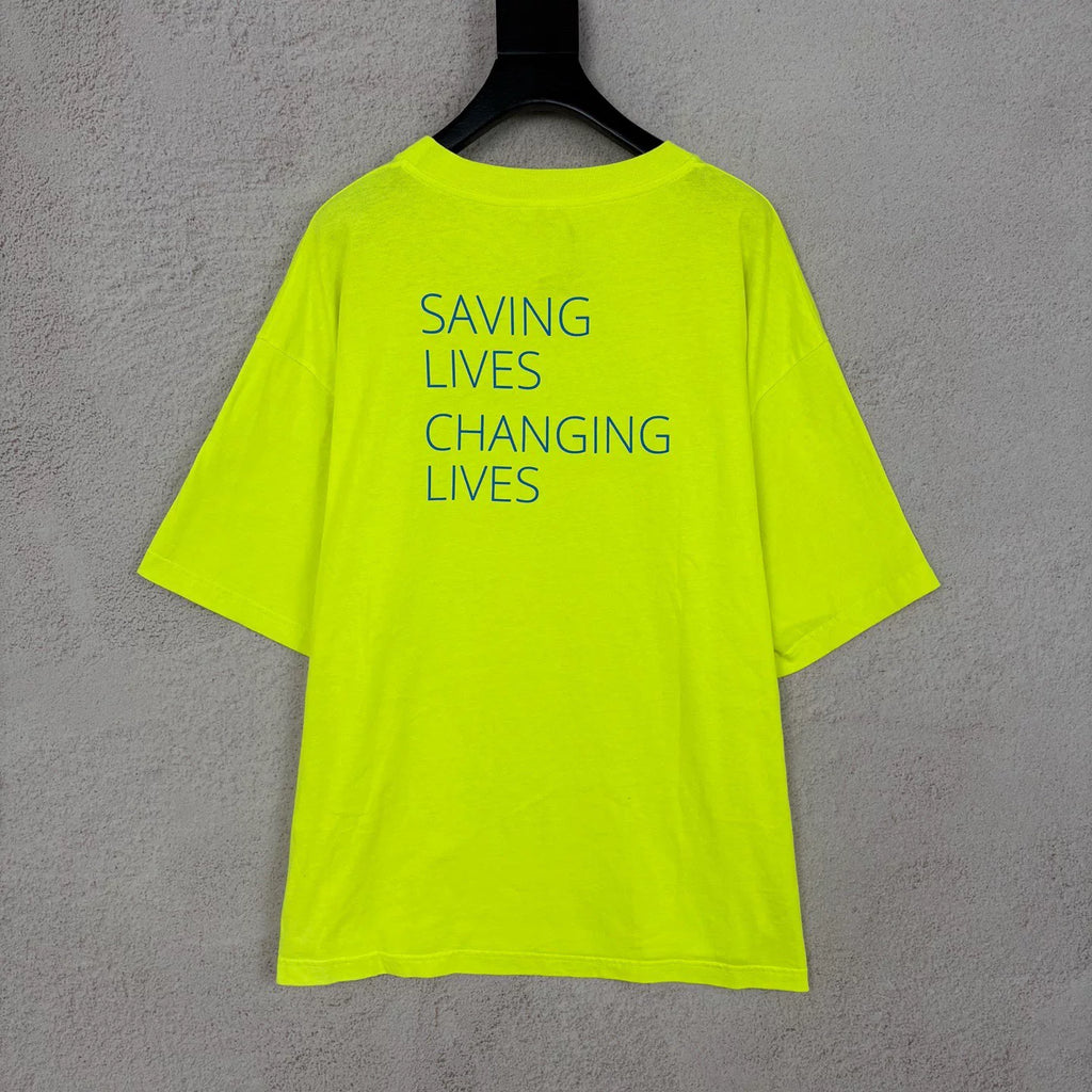 Balenciaga Fluorescent Yellow Short Sleeve Top