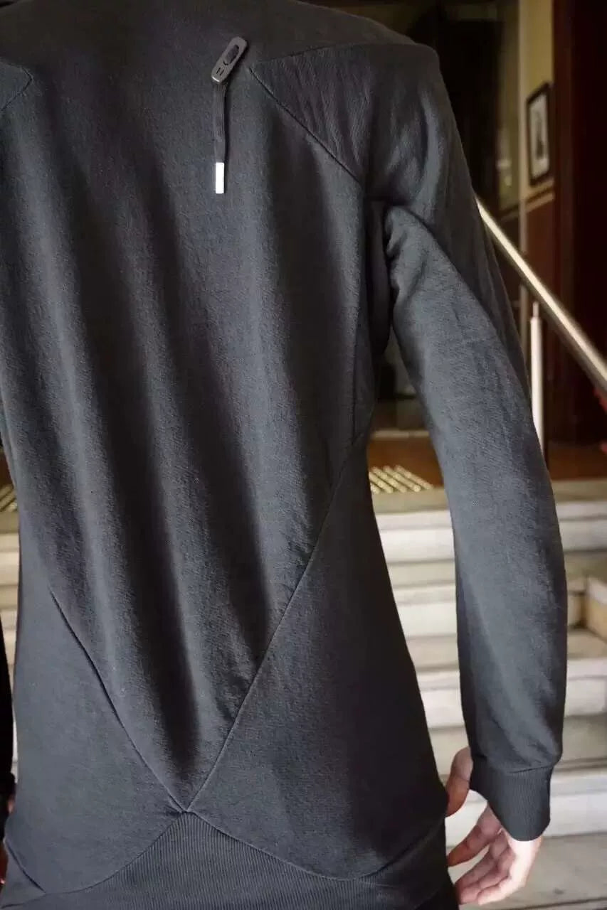 Boris Bidjan Saberi SS16 Black Pullover 1 Object Dye Cotton Sweater
