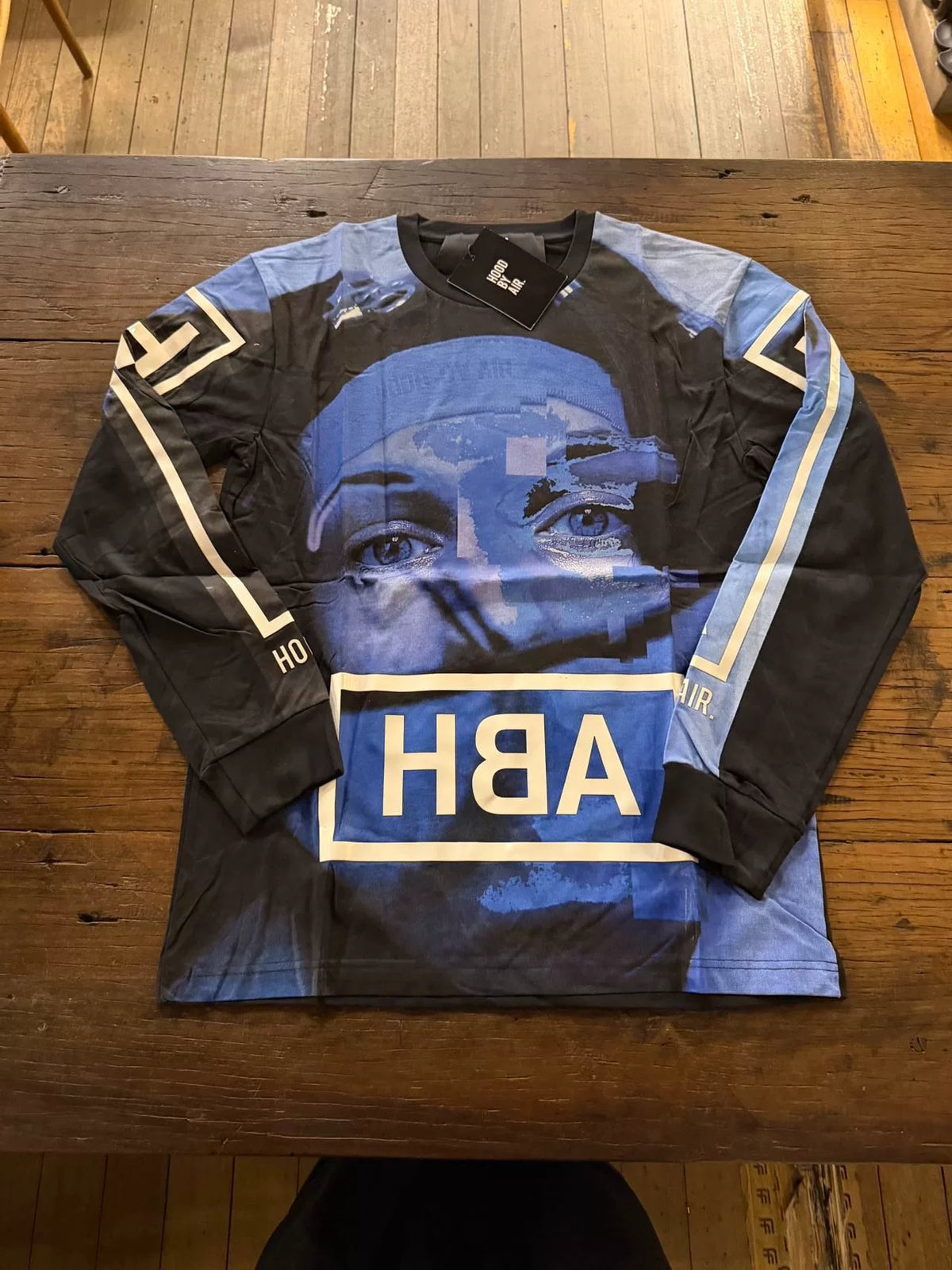 HBA Hood By Air FW15 Black Dreamer Long Sleeve Cotton Tee