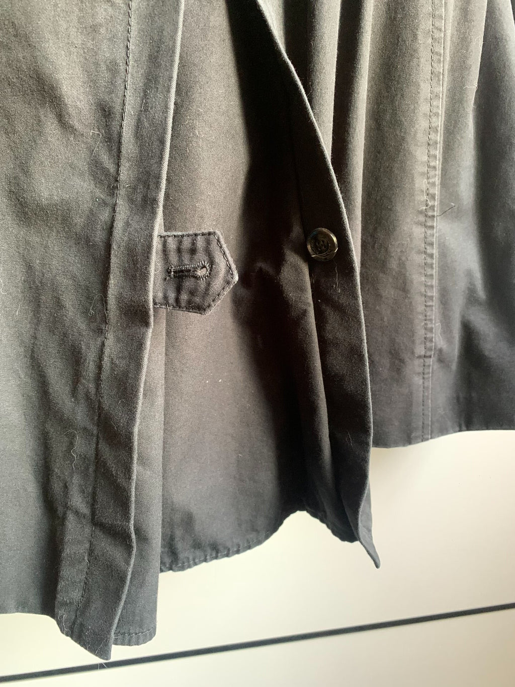 Burberry Black Leather-Panel Trench Coat