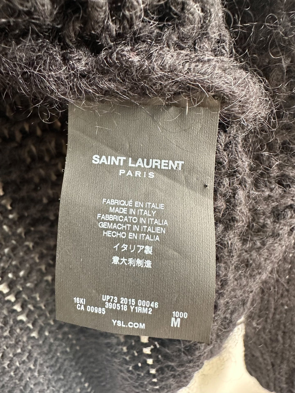 Saint Laurent Black Chunky Knit Sweater