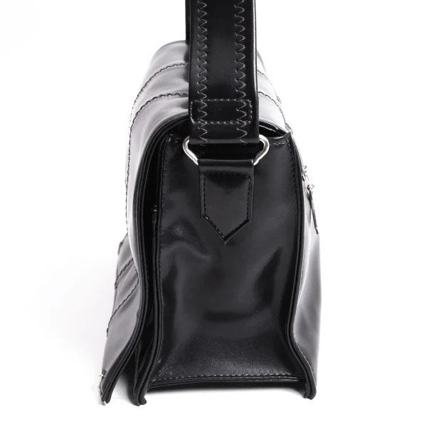 Jean Paul Gaultier Black Leather Dragon Sword Heart Crossbody Bag