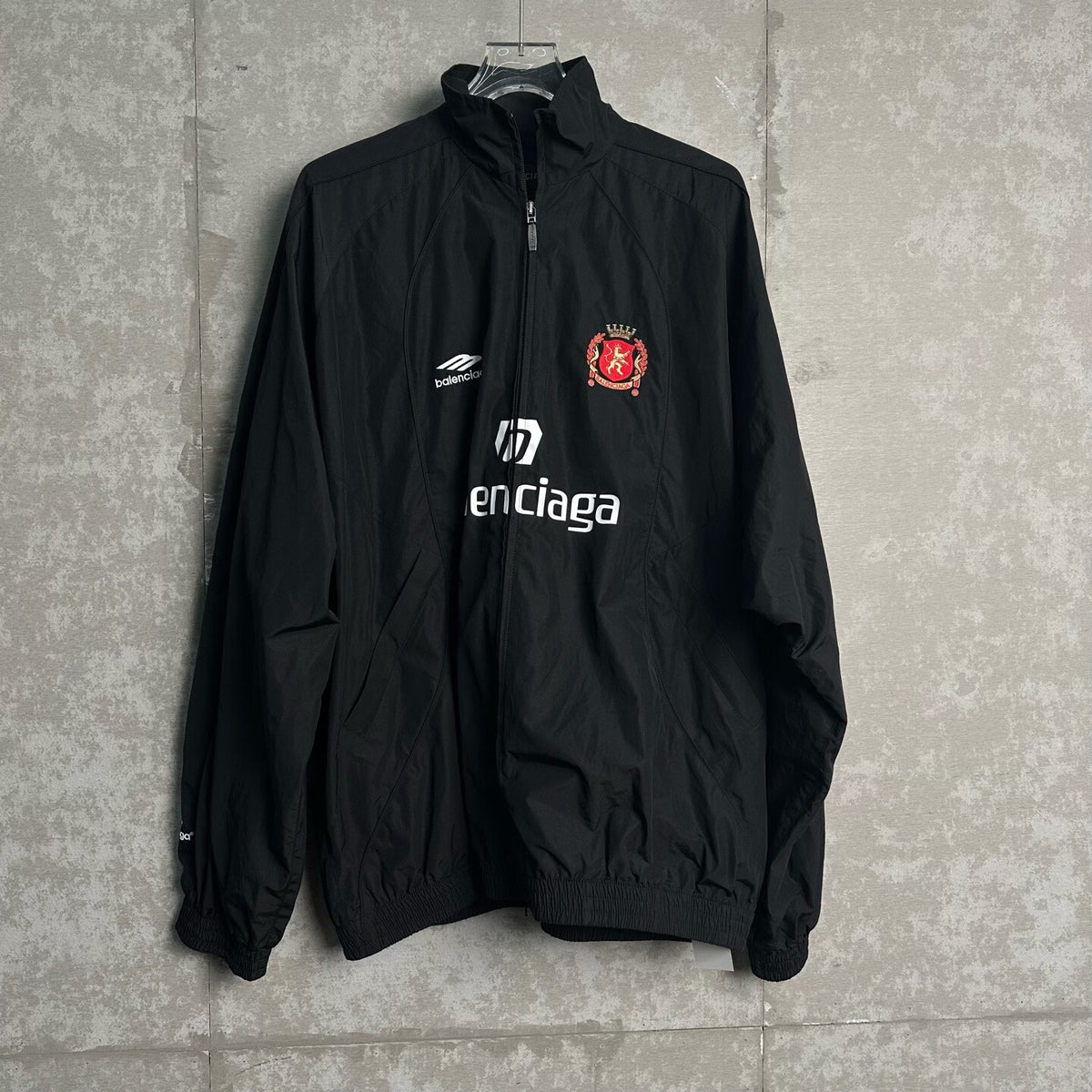 Balenciaga Manchester United black trench coat