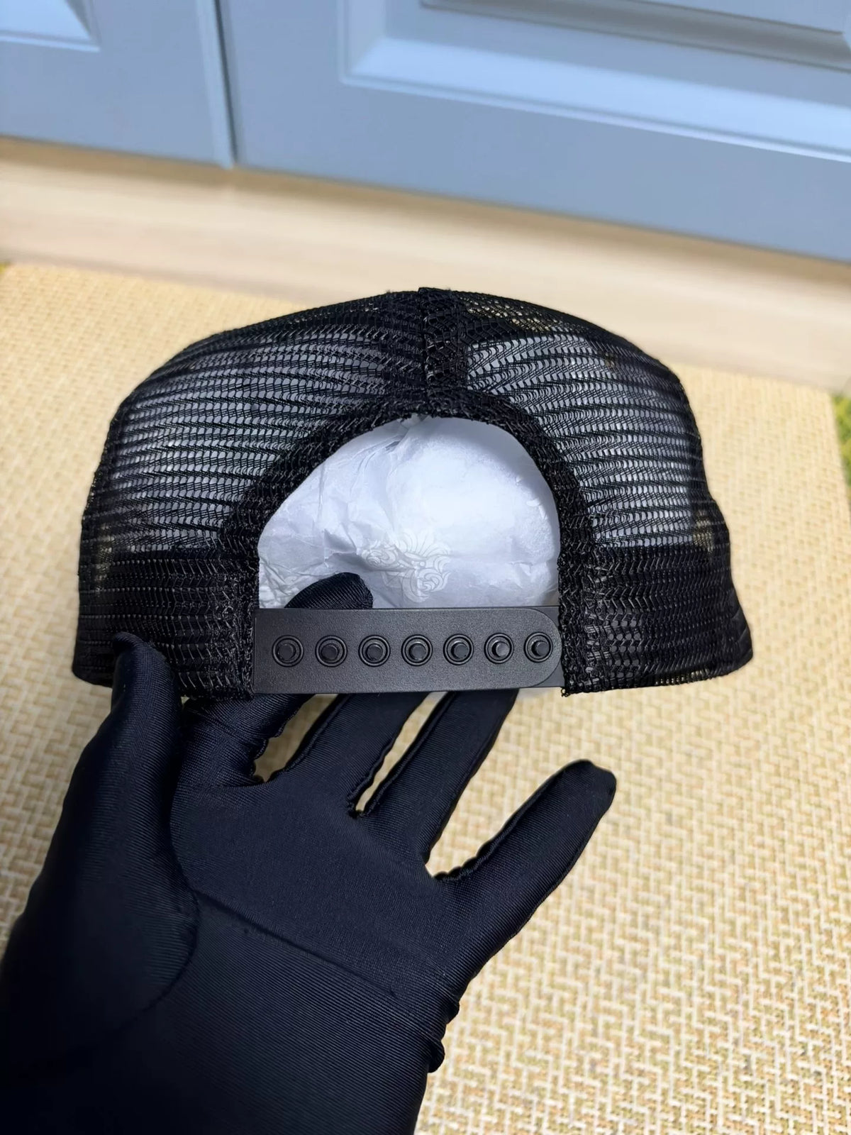 Chrome Hearts Black and White Color Block Mesh Truck Cap