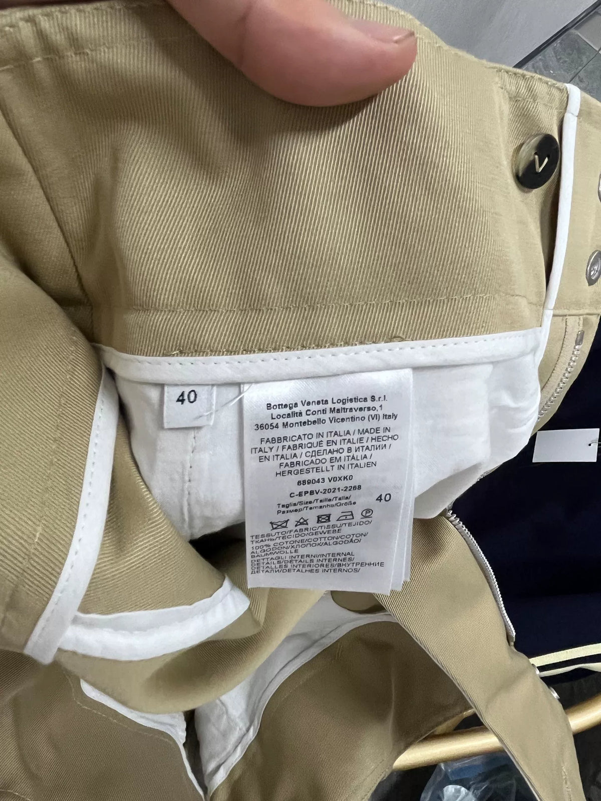 Bottega Veneta Khaki Button Trousers
