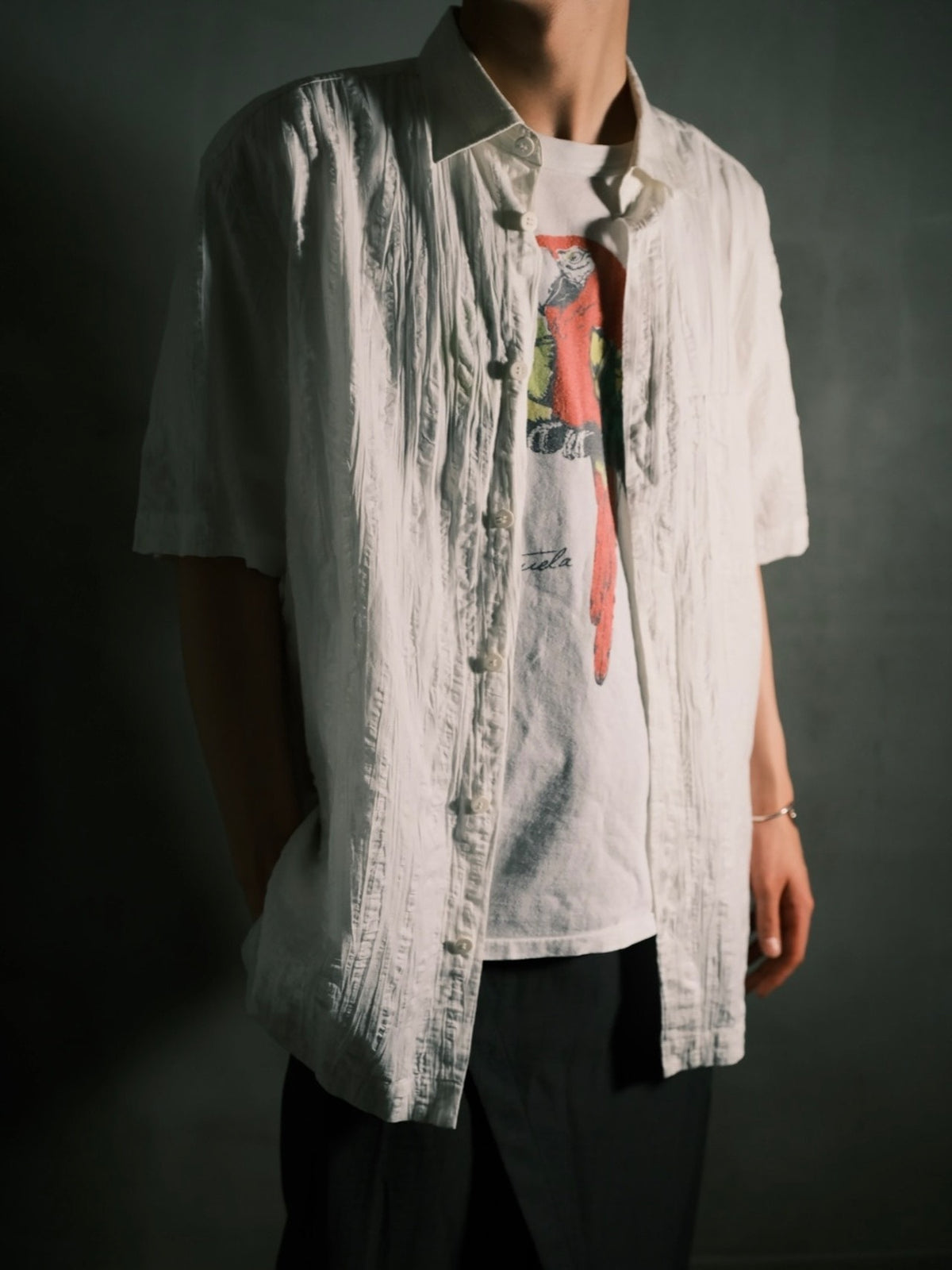 Issey Miyake SS12 Cotton Linen Short Sleeve Pleated Shirt