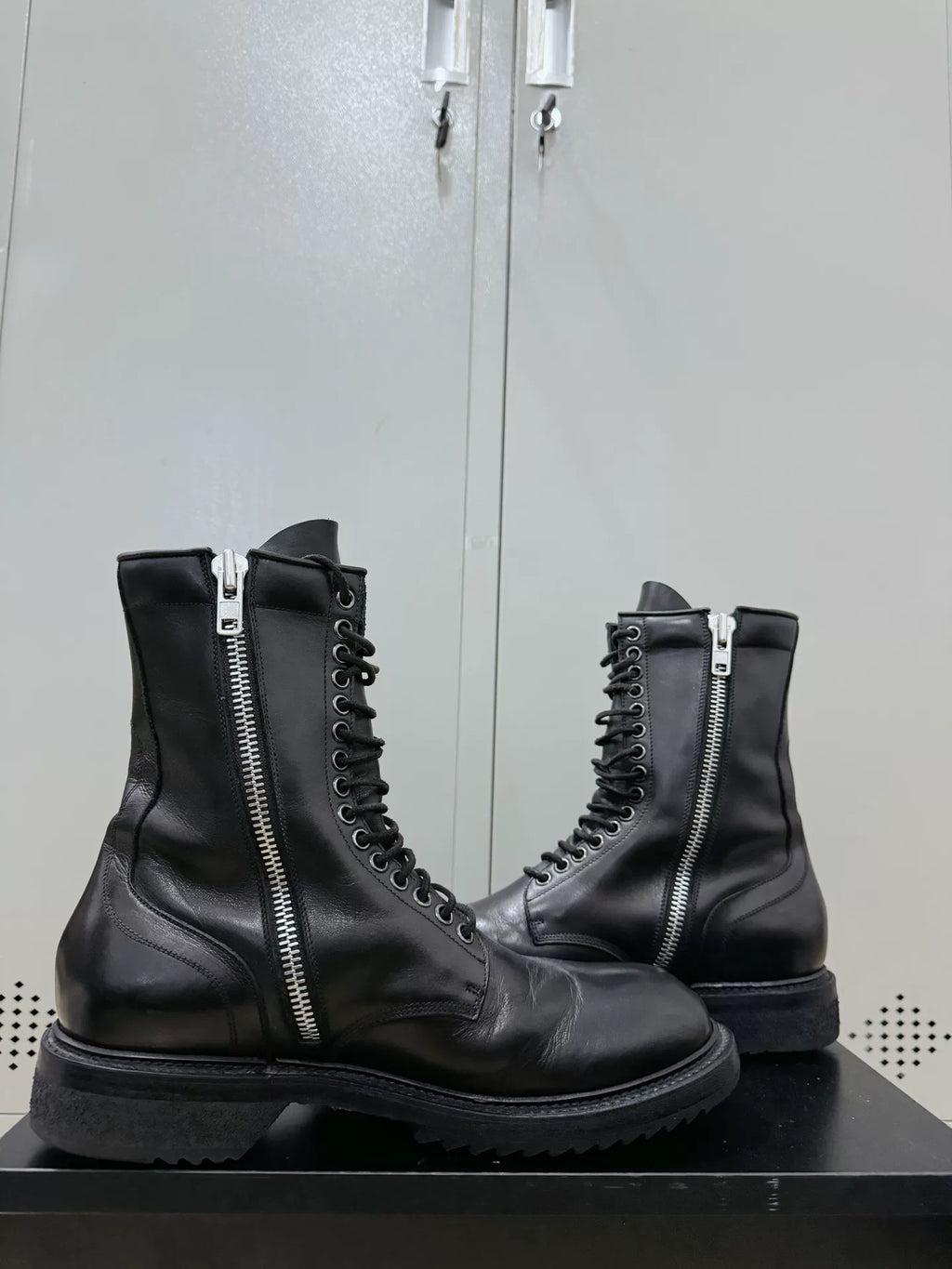 Rick Owens Archive Lace-Up High-Top Military Boots