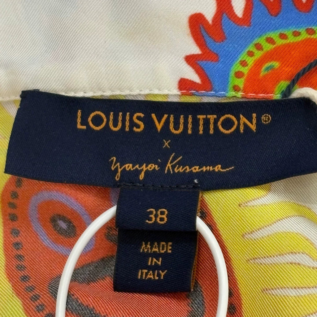 Louis Vuitton LV Yayoi Kusama collaboration white mulberry silk cartoon pattern casual long-sleeve shirt
