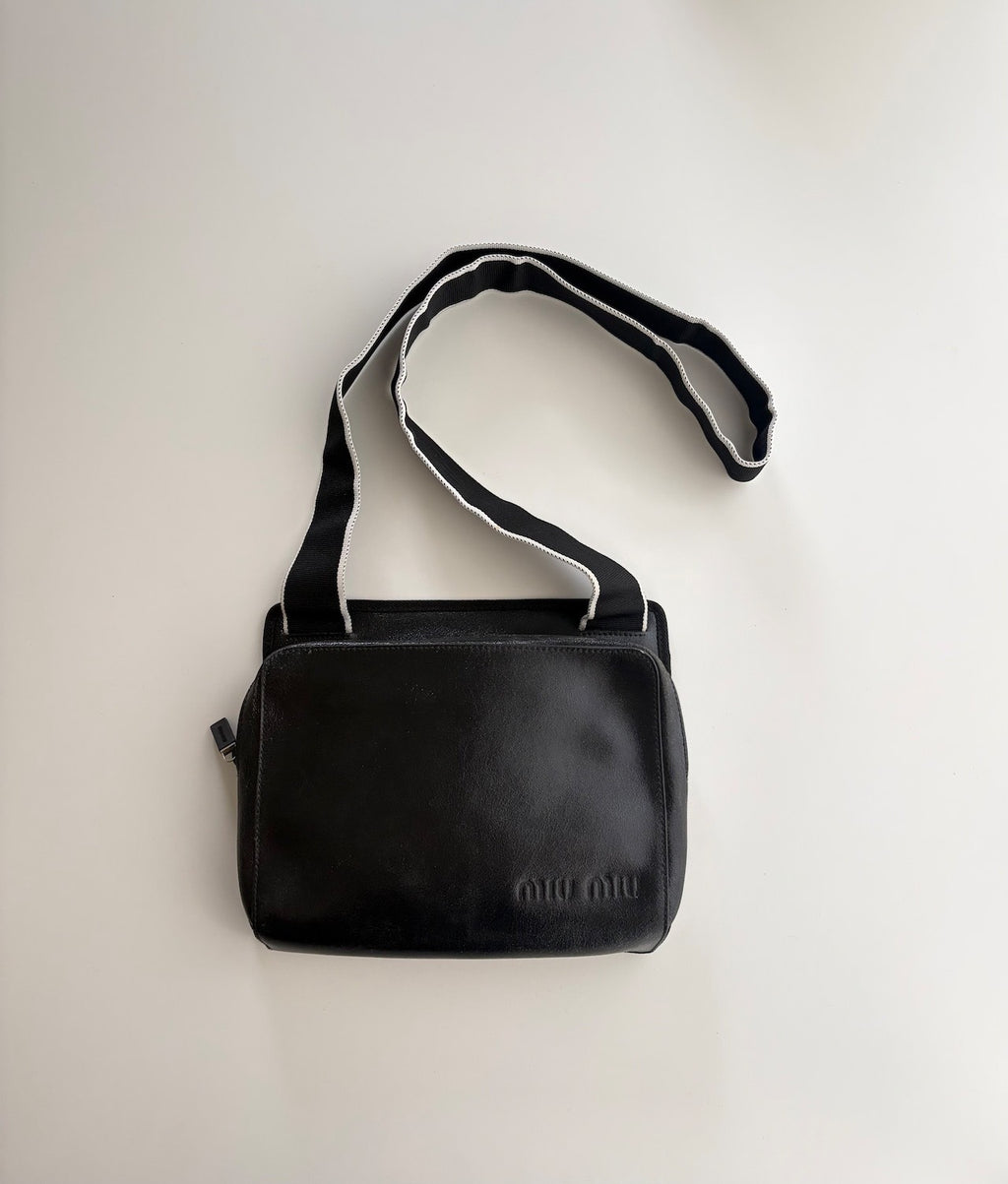Miu Miu SS99 Black Leather Crossbody Bag
