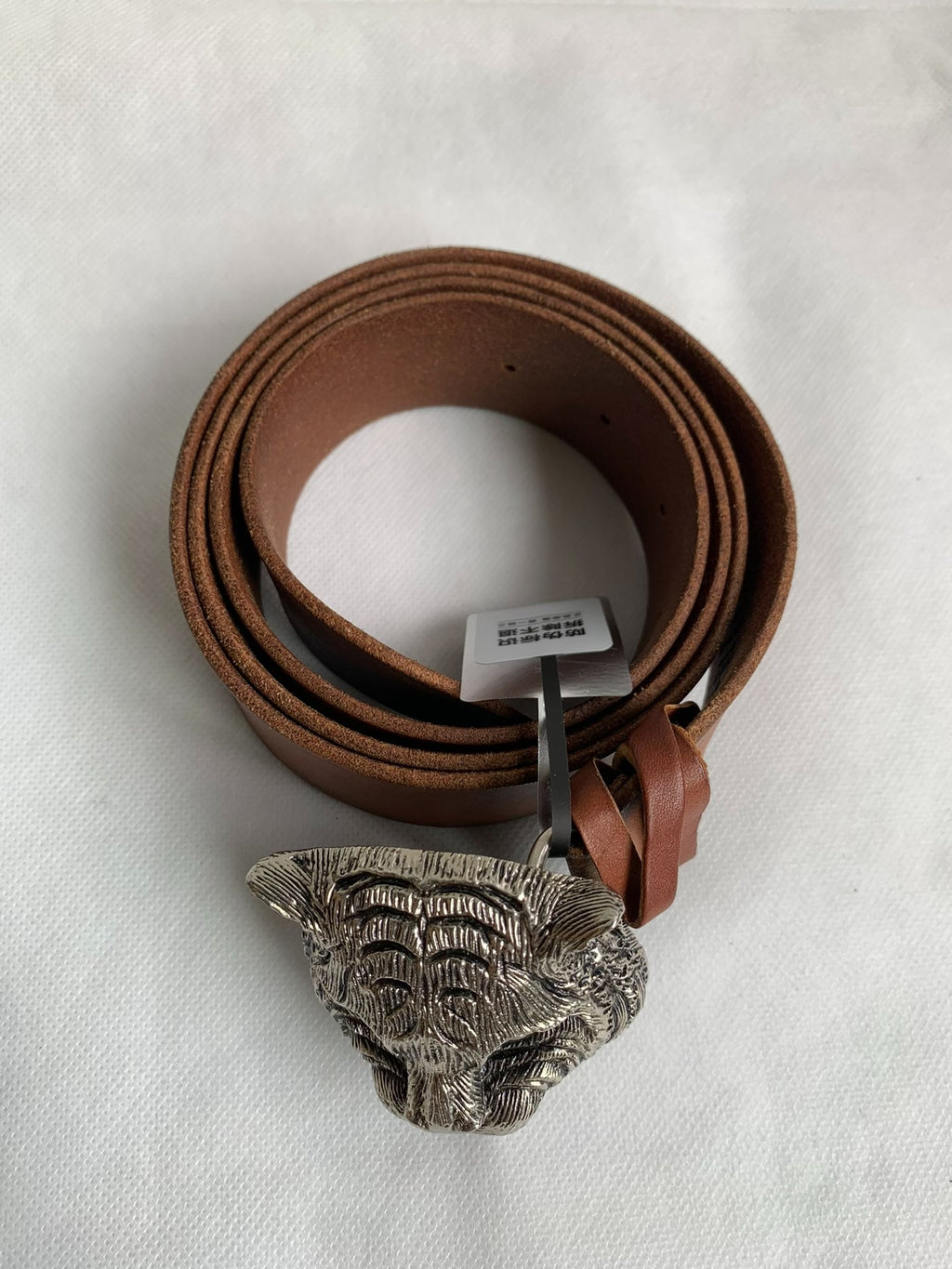 Gucci Brown Tiger Head Leather Belt