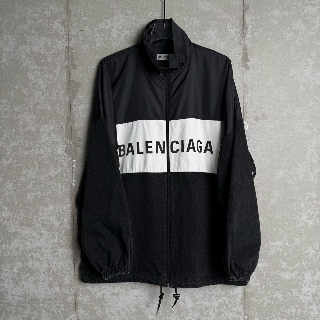 Balenciaga Black White Panel Logo Jacket