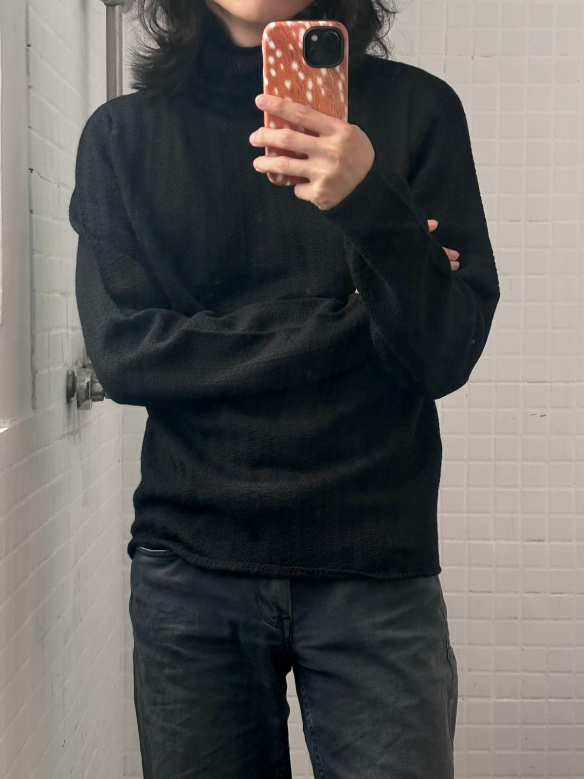 Helmut Lang | 2000s Designer Era Black Turtleneck Sweater
