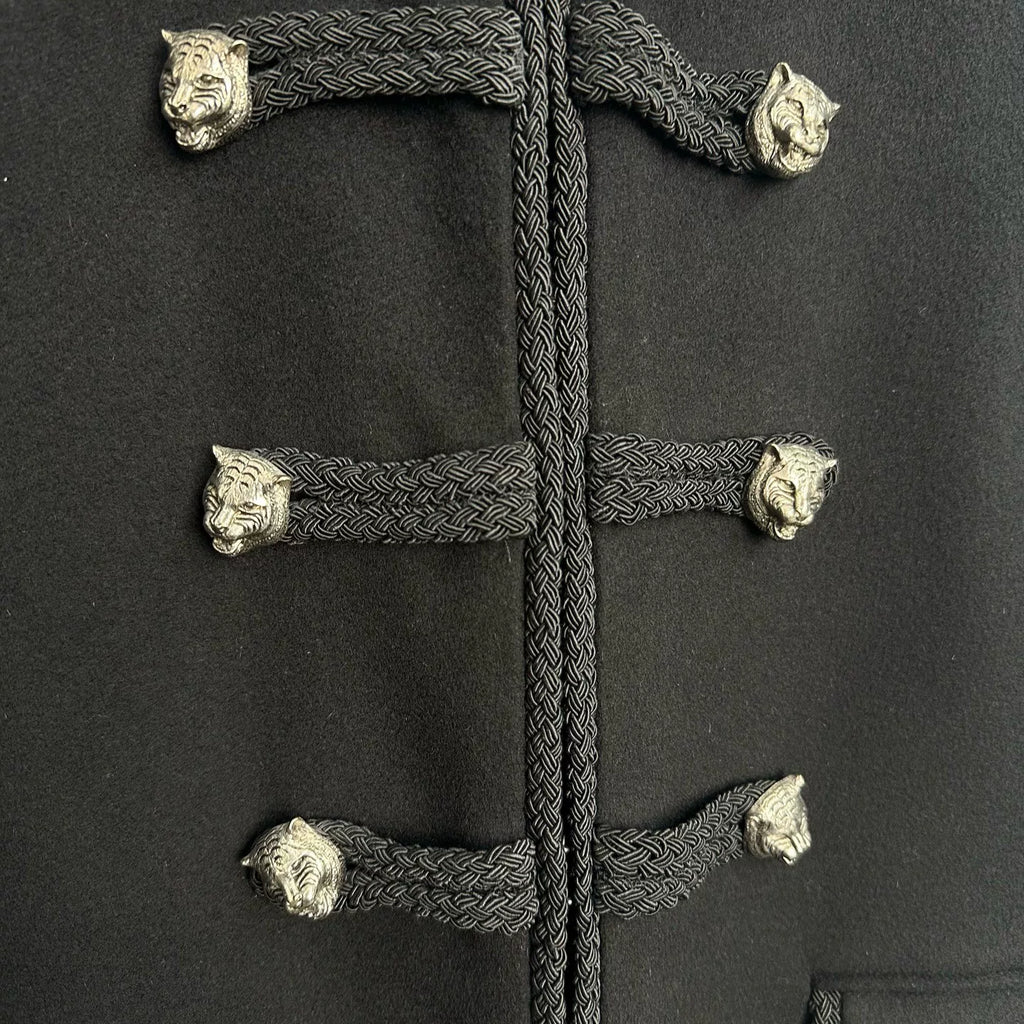 Gucci Black Collared Wool Coat