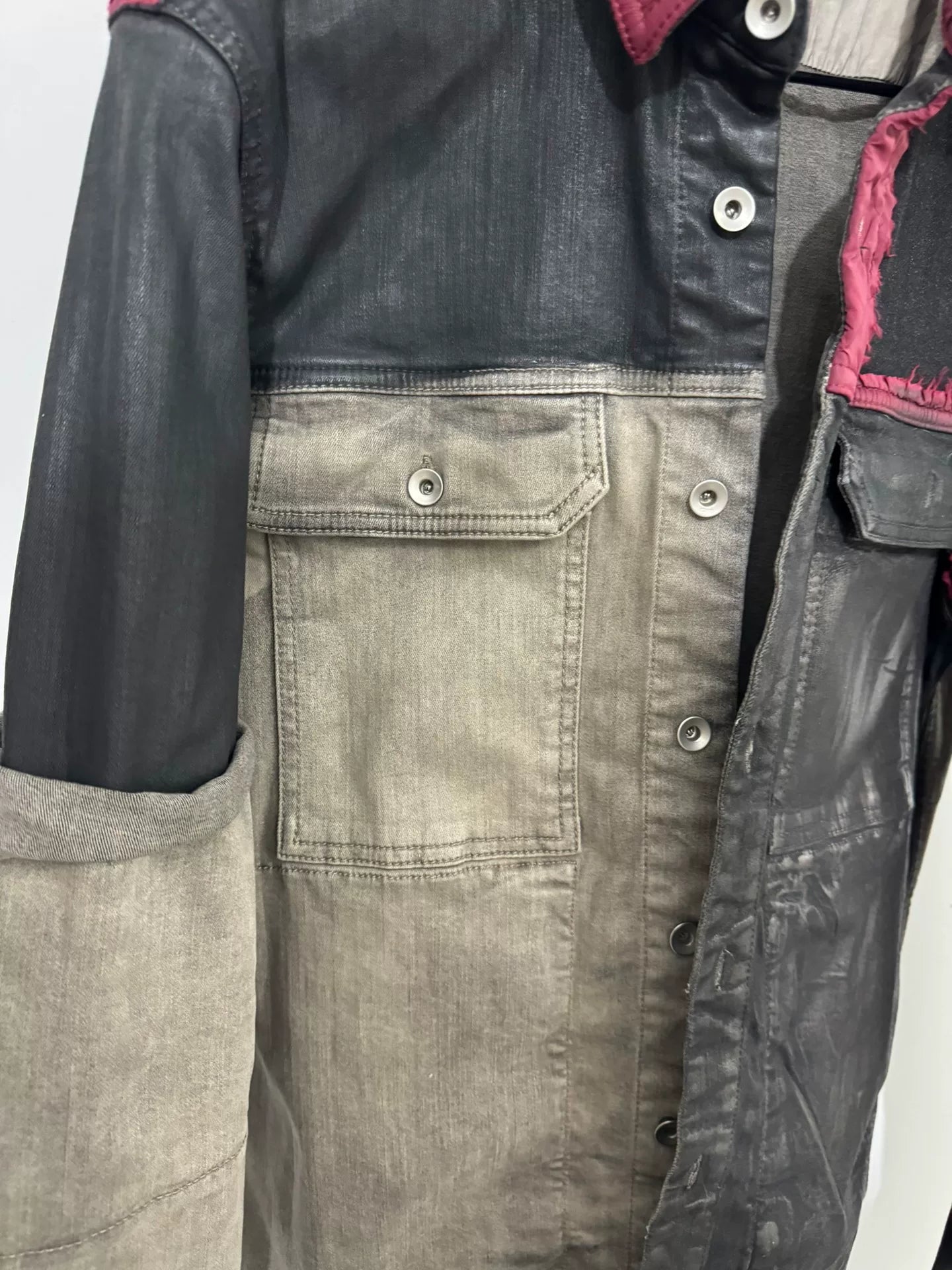 Rick Owens Cropped Faux-Leather Worker Jacket In Black