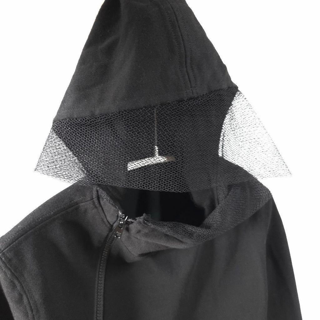 Yohji Yamamoto SS05 Mesh-Trimmed Hooded Zip-Up Jacket