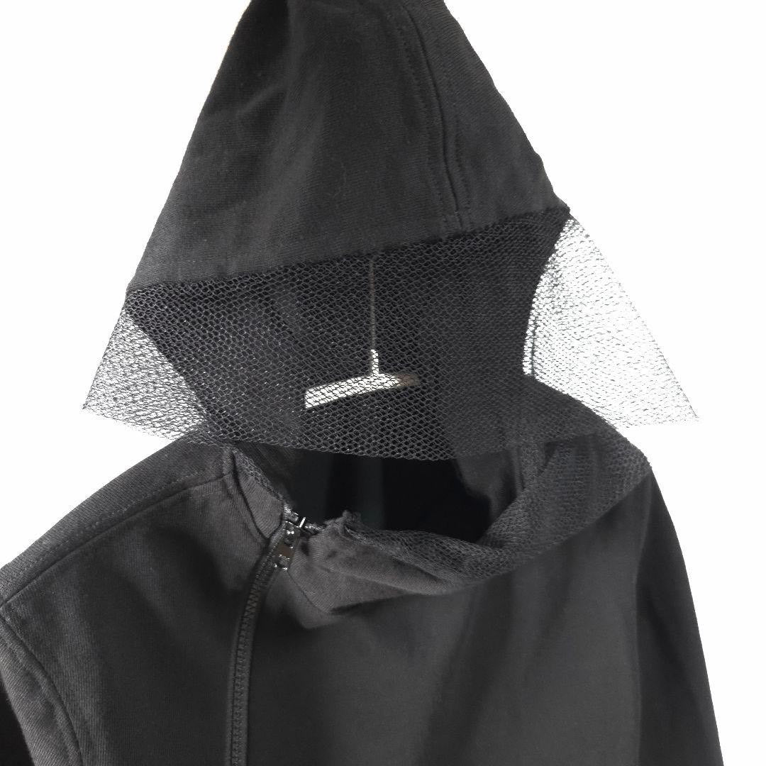 Yohji Yamamoto SS05 Mesh-Trimmed Hooded Zip-Up Jacket