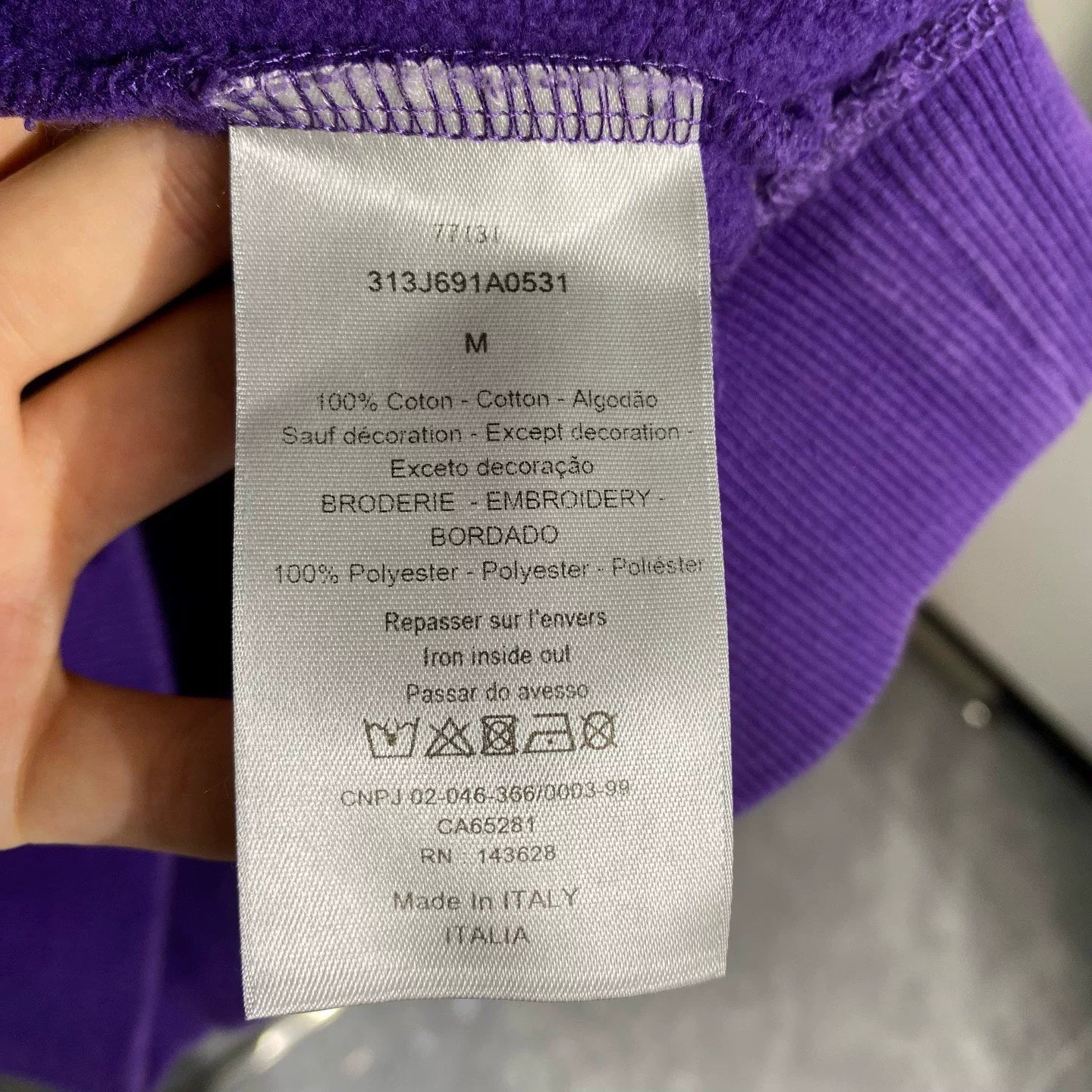 Dior Hooded Gradient Floral Embroidered Logo Cotton Purple Hoodie