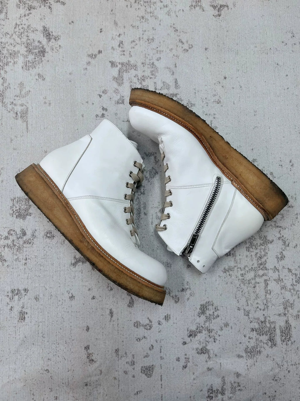 Rick Owens 13FW Mainline Milk Rubber Sole Martin Boots