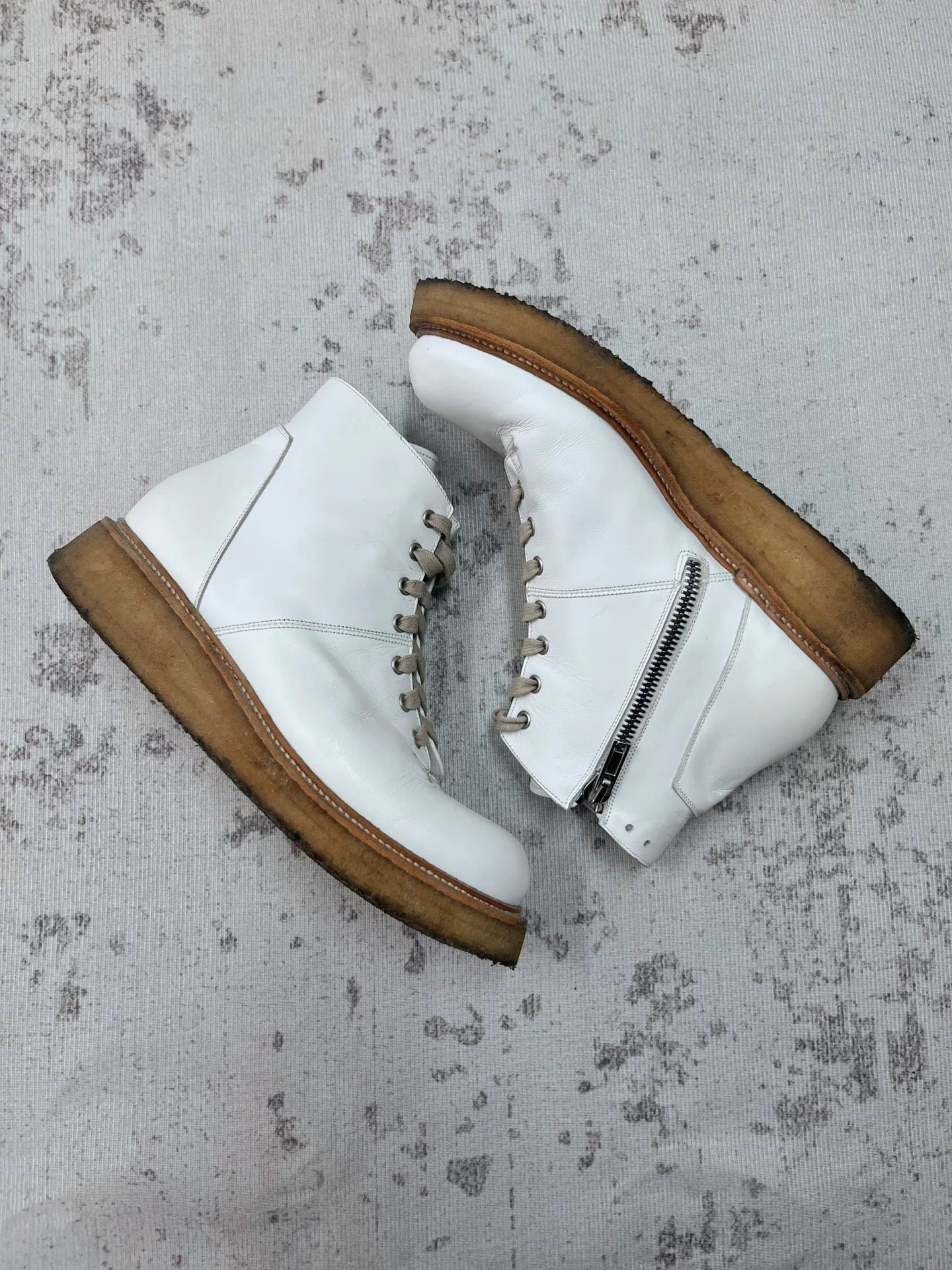 Rick Owens 13FW Mainline Milk Rubber Sole Martin Boots