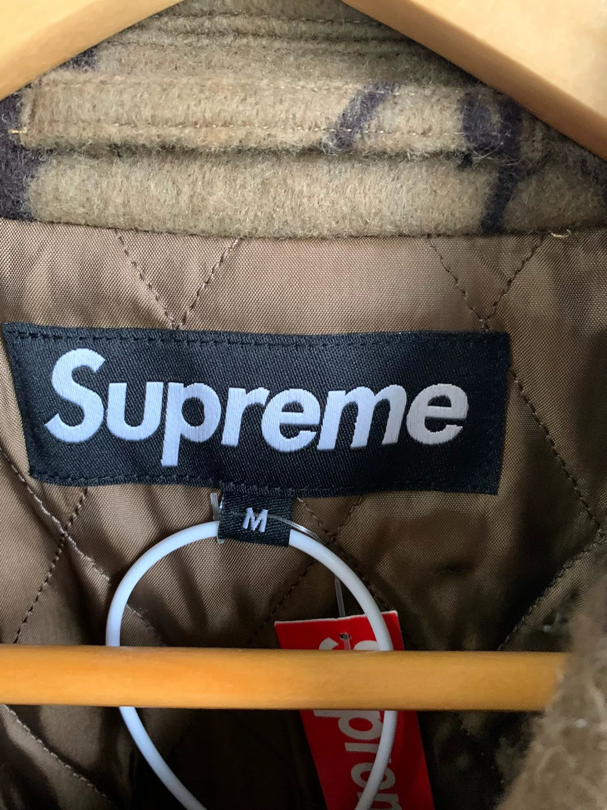 Supreme Script Logos Brown Wool Coat