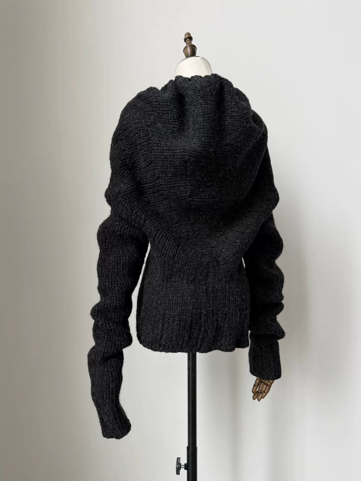 Dries van Noten 2000 Chunky Knit Pullover with Back Neck Stacking Sweater