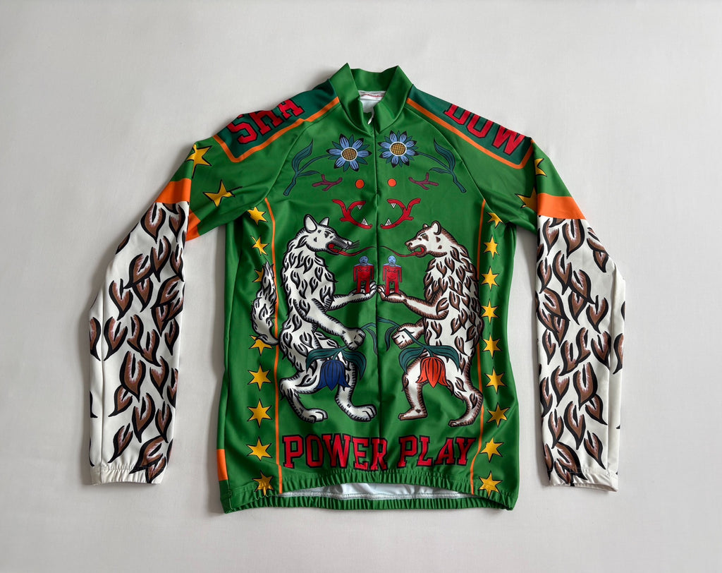 Walter Van Beirendonck Runway Leopard Print Cycling Panel Jacket