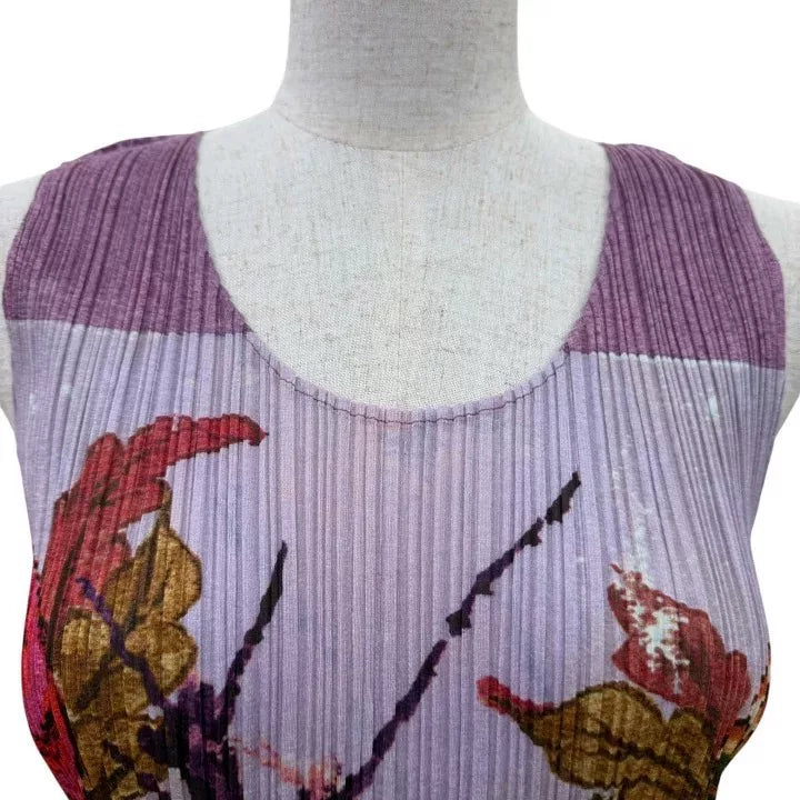 Issey Miyake AW98 Peony Pleated Sleeveless Dress
