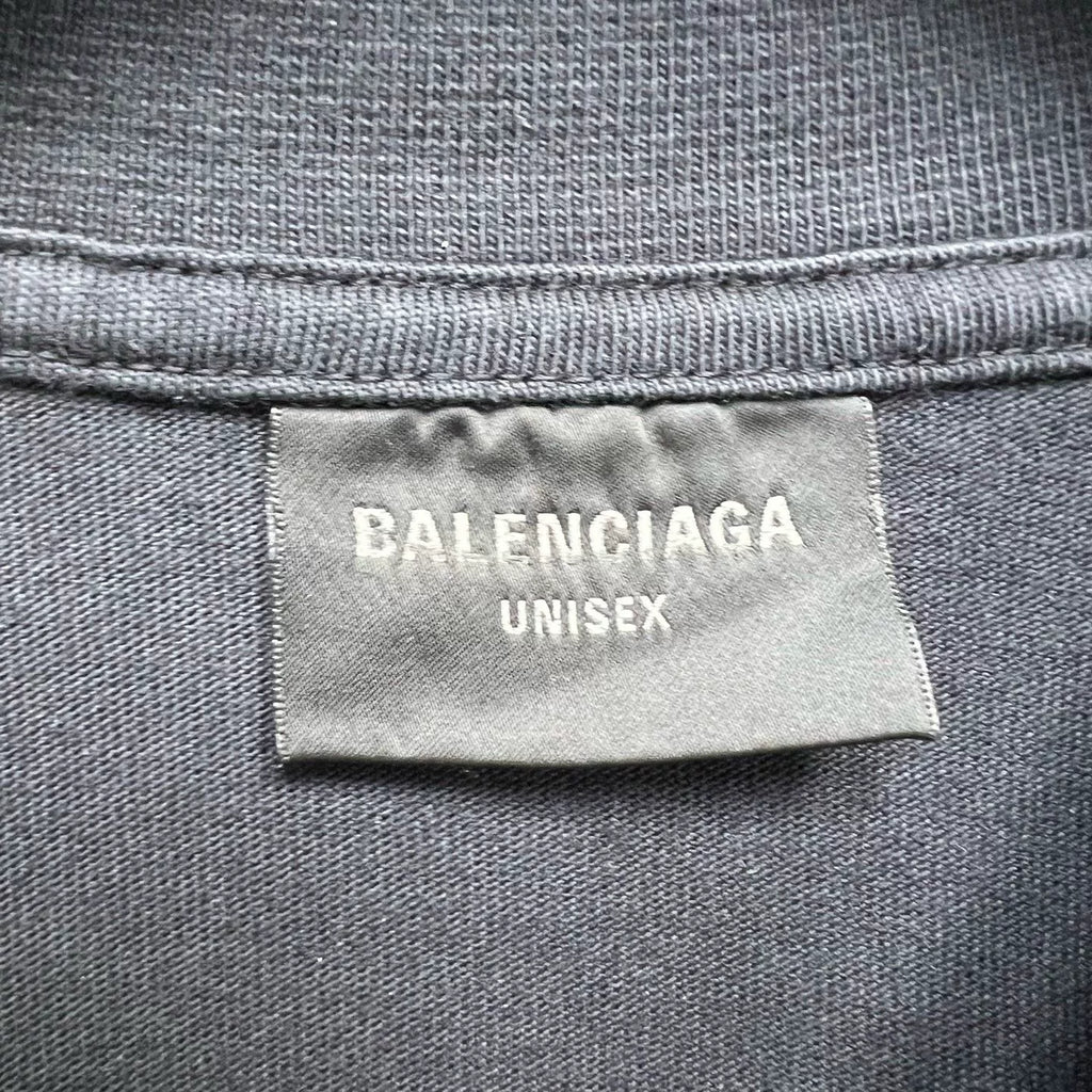Balenciaga Hawaiian Palm Eiffel Tower Print Short Sleeve Top