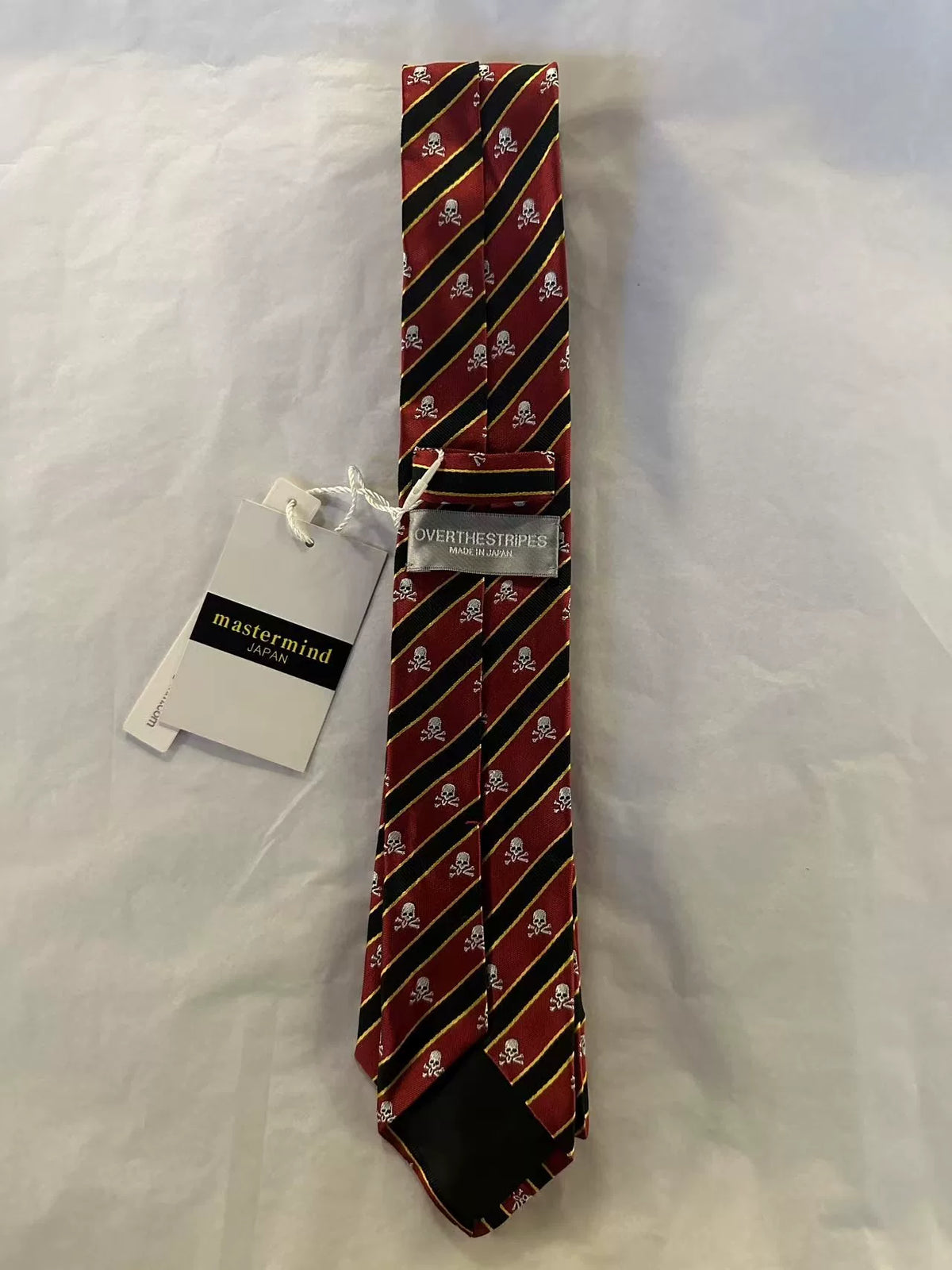 mastermind Japan × OVERTHESTRiPES Red Black Diagonal Stripe Silk Tie