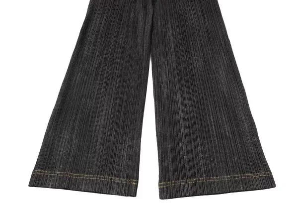 Issey Miyake Vintage Dark Faux-Denim Pleated Pants