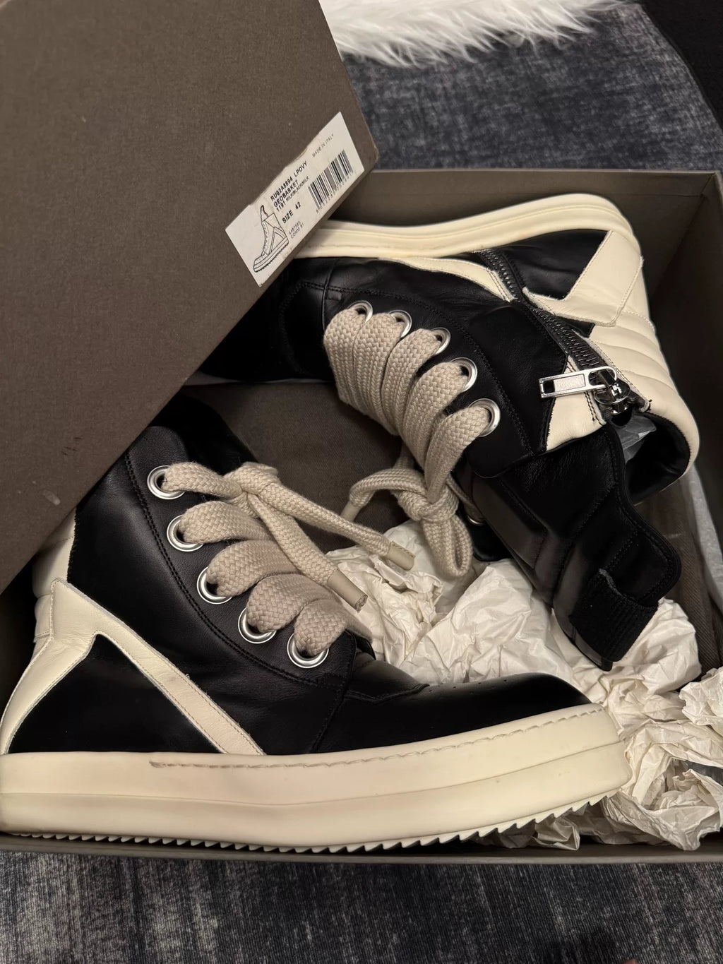 Rick Owens leather high-top sneakers