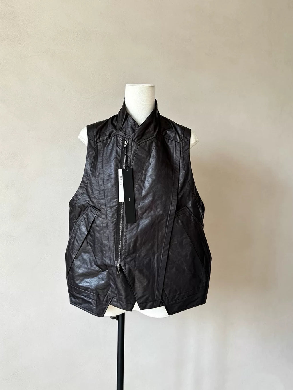 Julius SS23 Coated Deconstructed Stand-Collar Vest