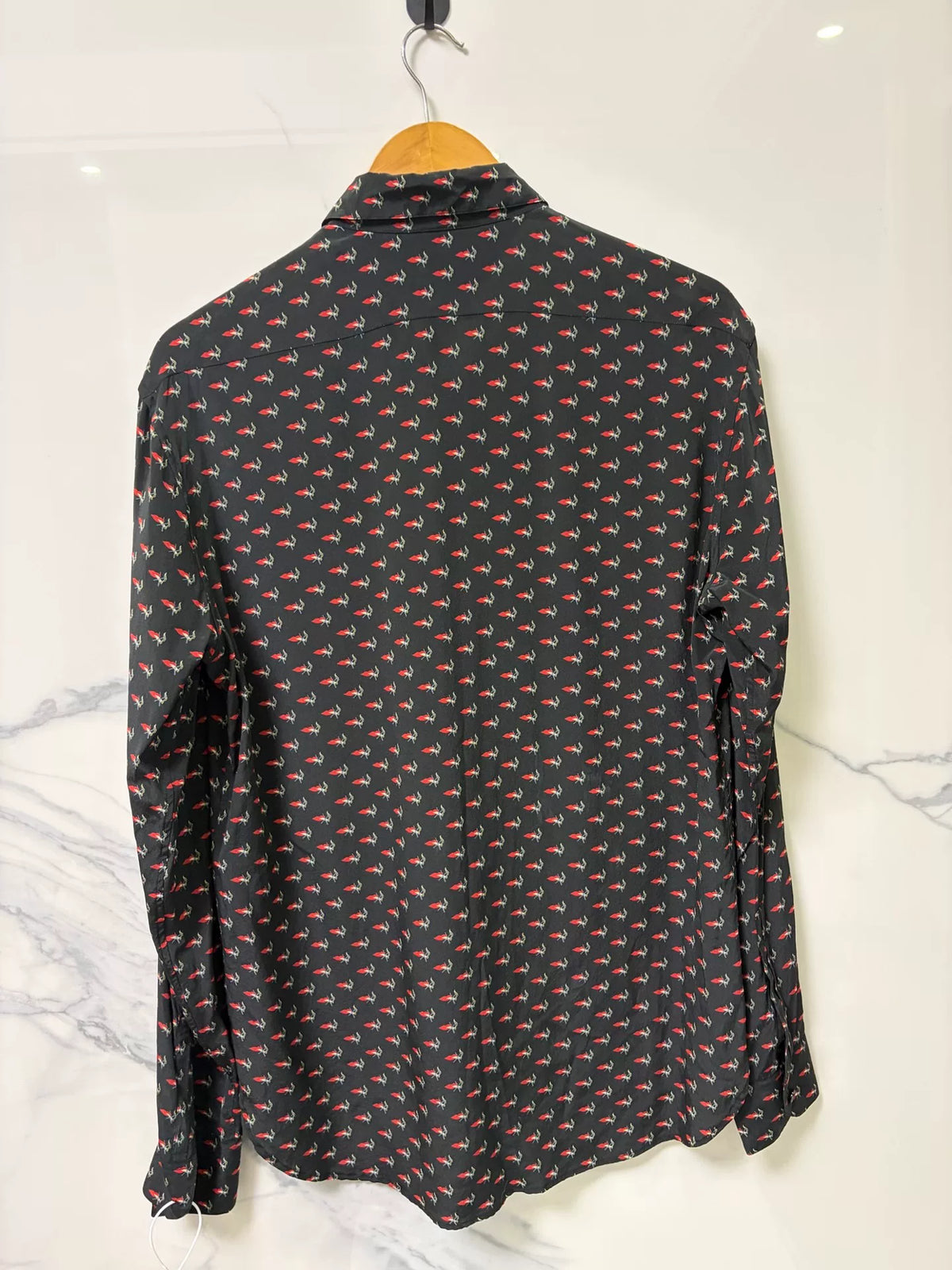 Saint Laurent Black Print Long Sleeve Shirt