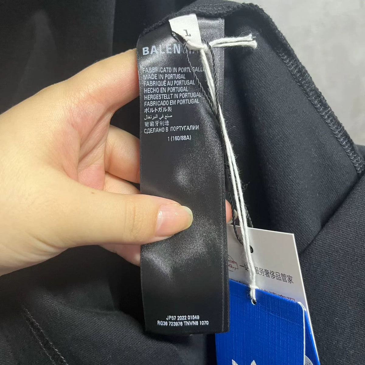 Balenciaga Black Logo Embroidered Crew Neck T-Shirt